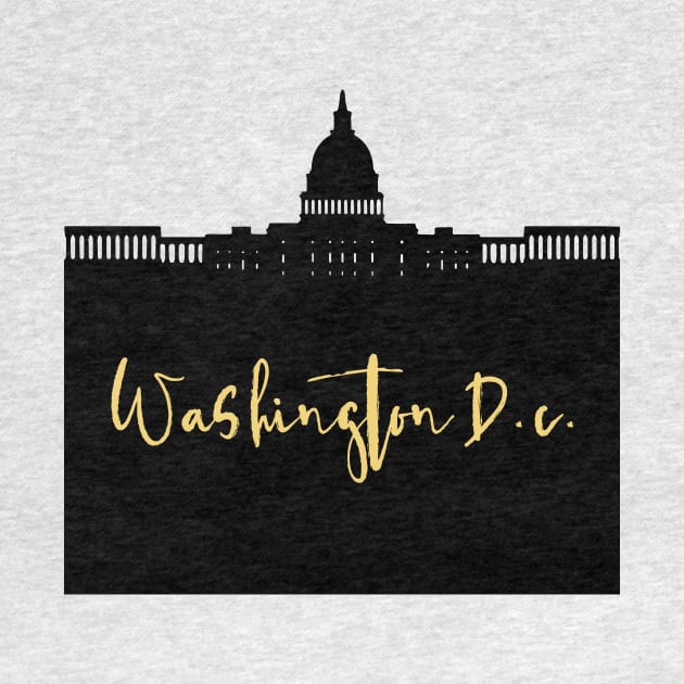 WASHINGTON DC DESIGNER SILHOUETTE SKYLINE ART by deificusArt